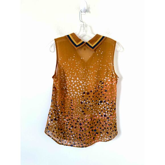 CAbi Sleeveless Collar Blouse Tan Size Small - Picture 2 of 7